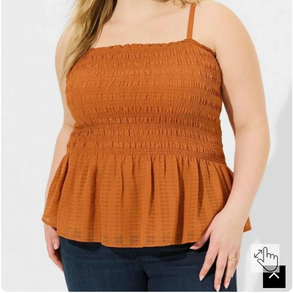Peplum chiffon smock tank top - Picture 1 of 3